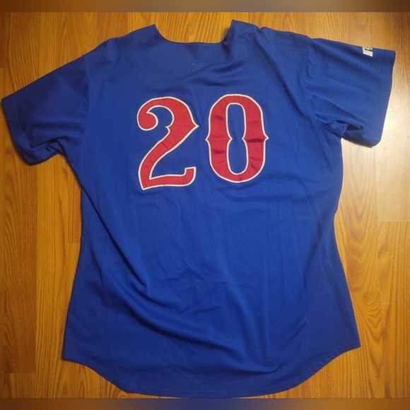 Russell Athletic Kennedy #20 Baseball Button Down Jersey XL Vintage? Blue & Red - Picture 6 of 13